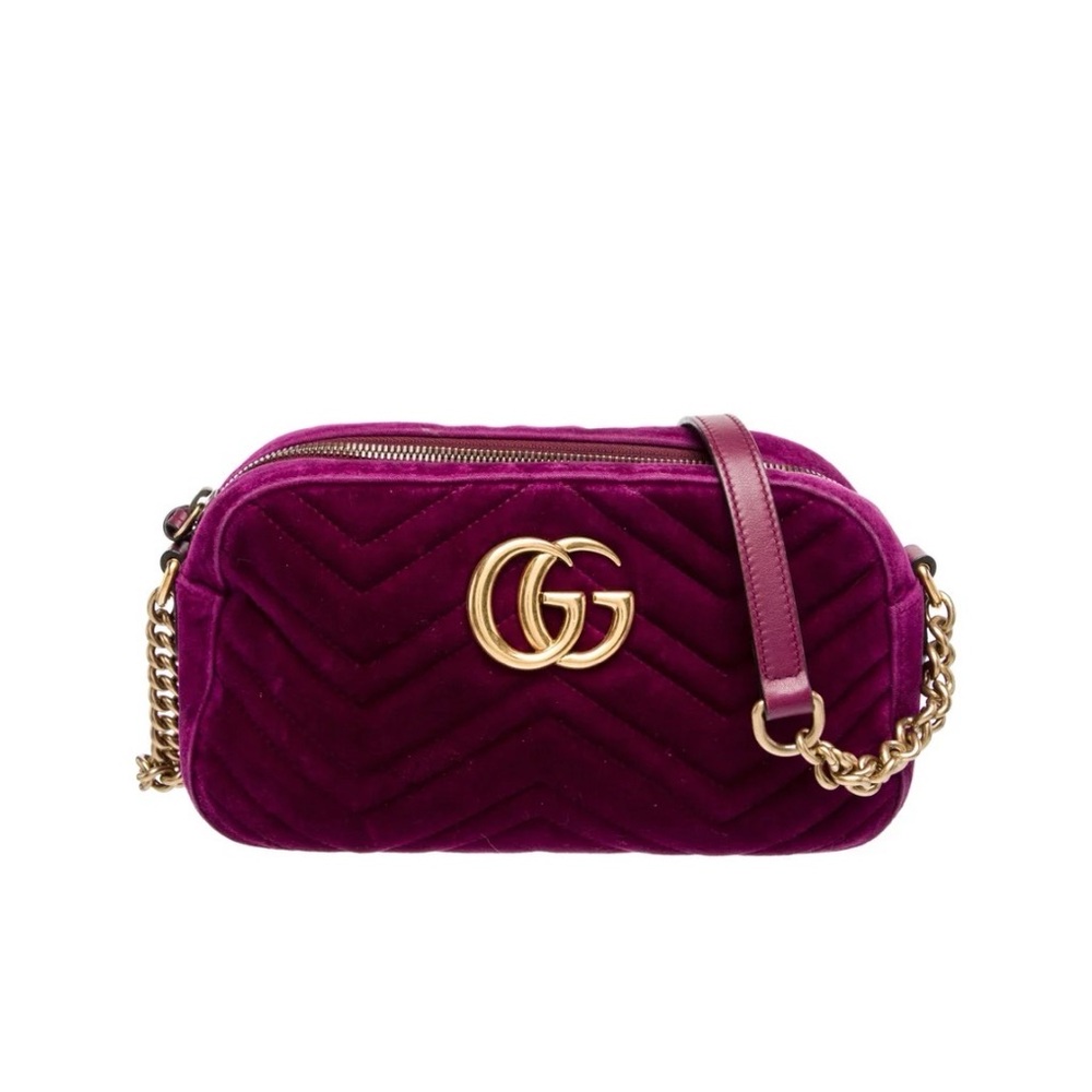 Gucci Purple Crossbody Bag with Gold Accents